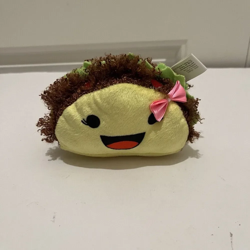Oriental Trading Co Mrs Taco Plush Stuffed Toy Curly Hair Pink Bow Silly Gift 5